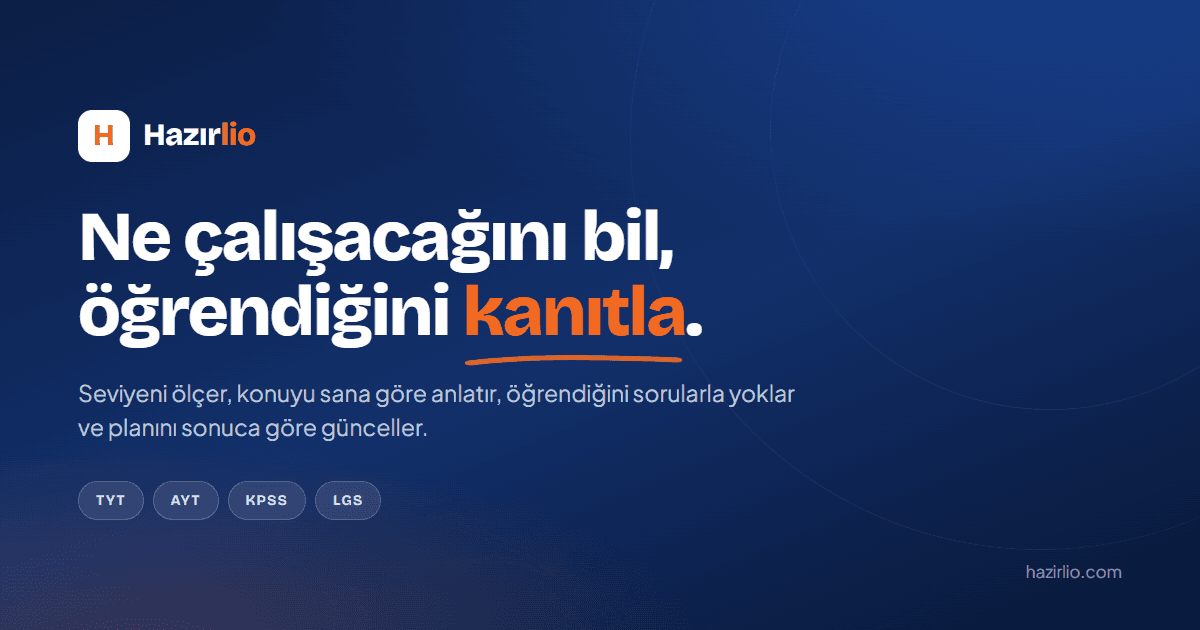 Hazırlio yapay zekâ sınav koçu ürün arayüzü